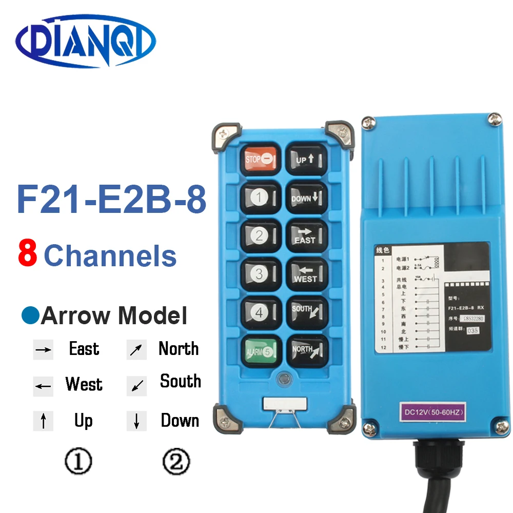 F21-E1B F21-2S AC 220V 110V 380V 36V DC 12V 24V wireless Industrial remote controller switches for Hoist Crane Control Lift