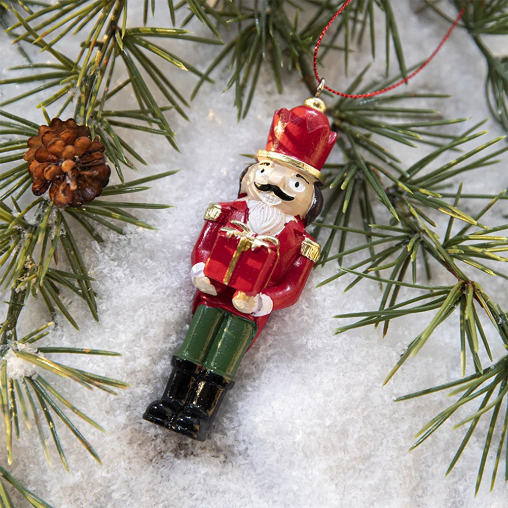

Festive Christmas Nutcracker Decoration Resin Hanging Ornament Traditional Holiday Home Decor for Wedding Anniversary Gift