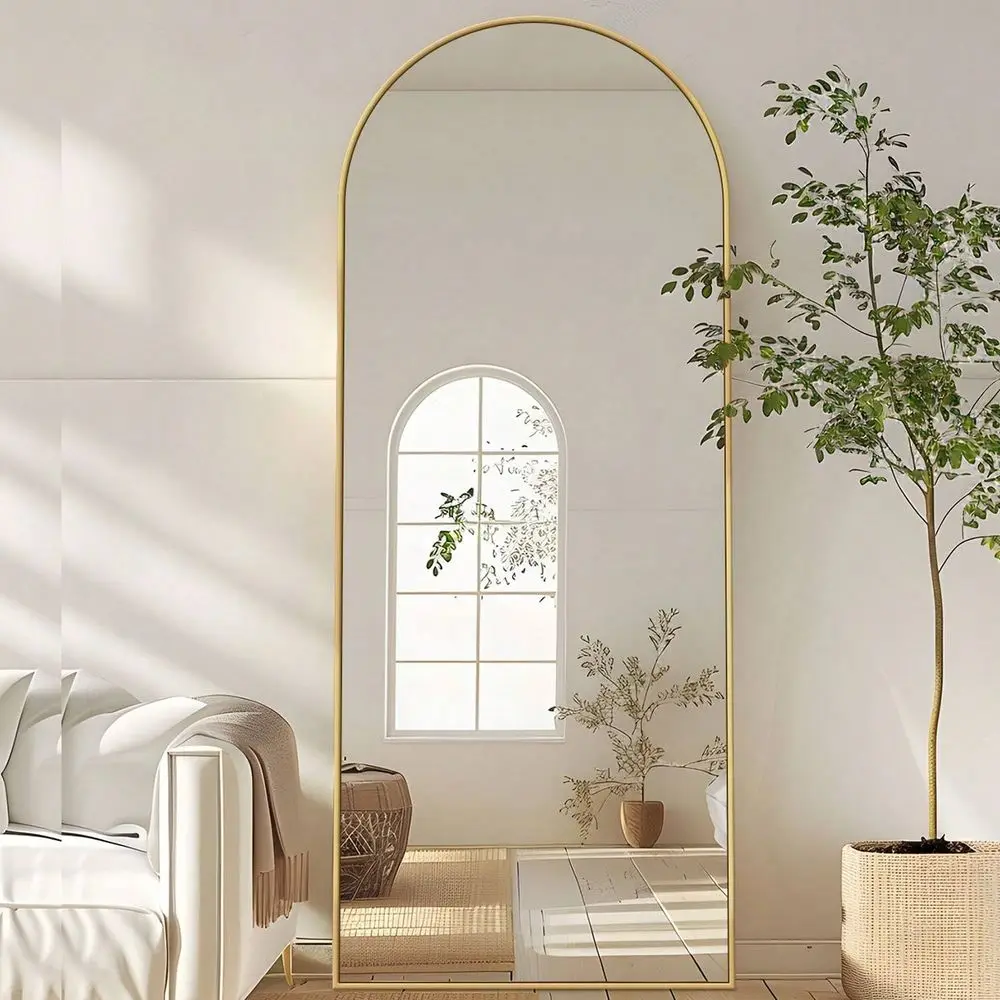 

Full Length Mirror, 58 X18 Floor Mirror, Arch Floor Standing Mirror Freestanding Arch Full Body Mirror With Stand For Bedroom, H