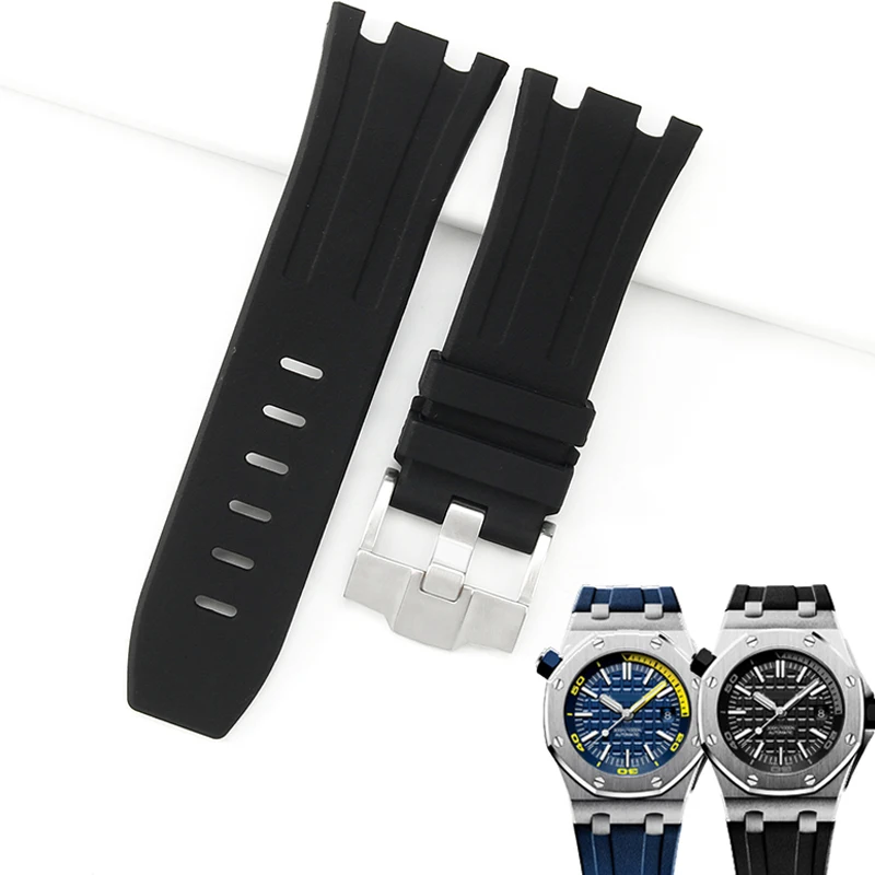 ل أوديمارس وبيجيه رويال أوك حزام الأصلي AP 15710 26470 سيليكون المطاط الرياضة حزام ساعة اليد 28 مللي متر حزام الساعات اكسسوارات