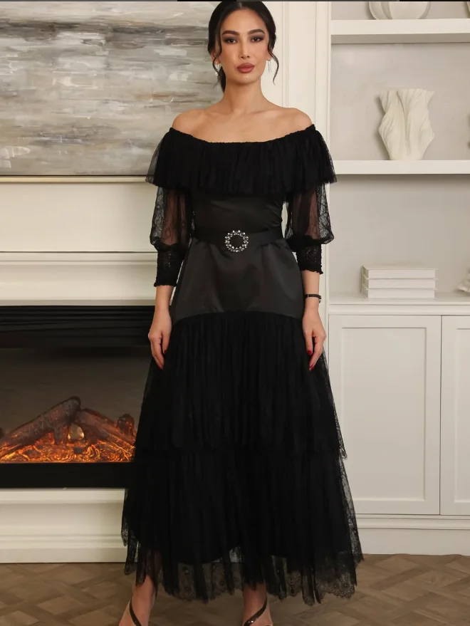 تخصيص جودة عالية بدون حمالات طول الكاحل مطرز أسود ثلاثة أرباع ألف خط تول Abiye Uzun Elbise Modelleri بارتي كوبخيخيخخغدريس