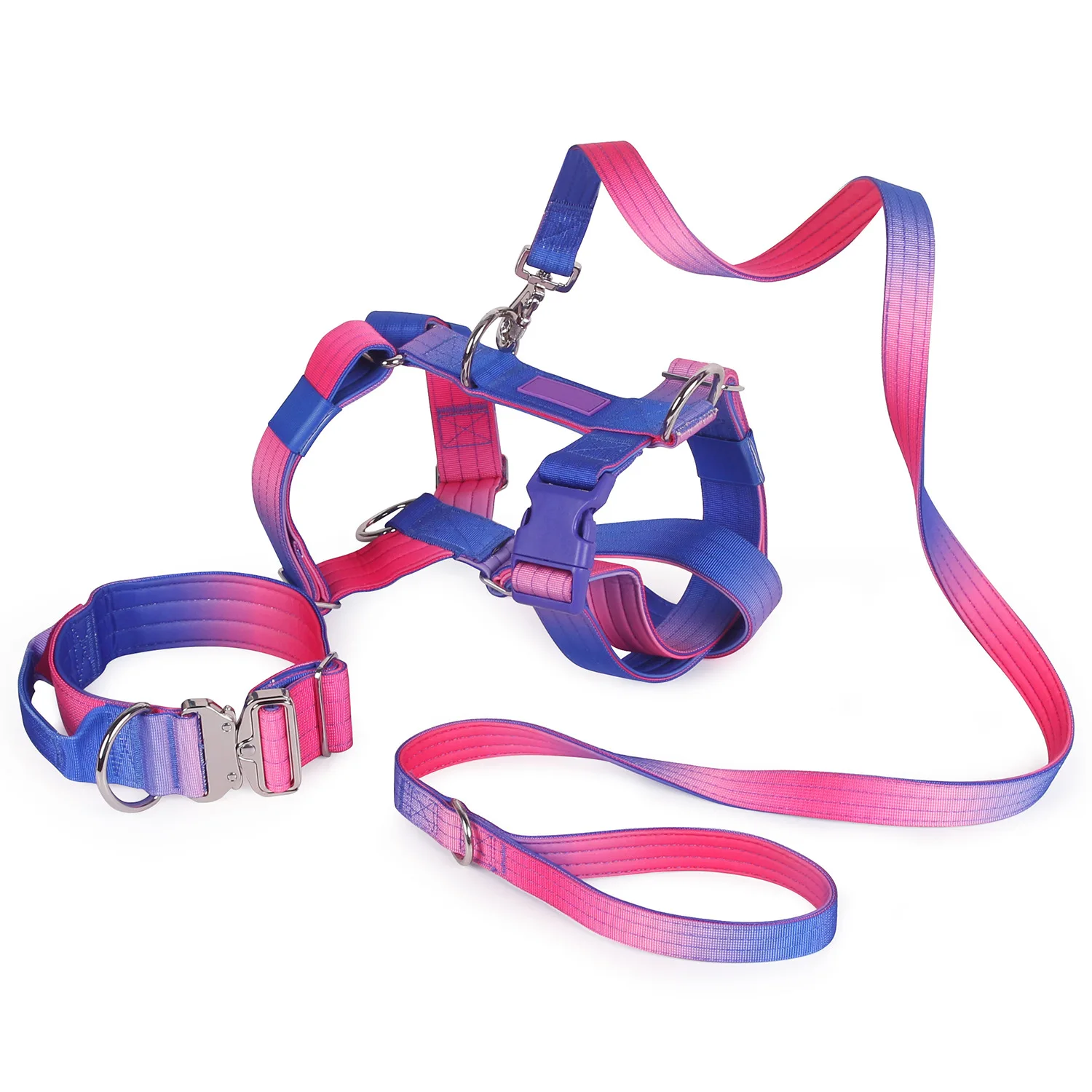 Tactical Dog Harness Dog Leash Collar -No-Pull Outdoor Training Anti-Escape Pet harness Pet Harness Vest for Medium& Large Dogs
