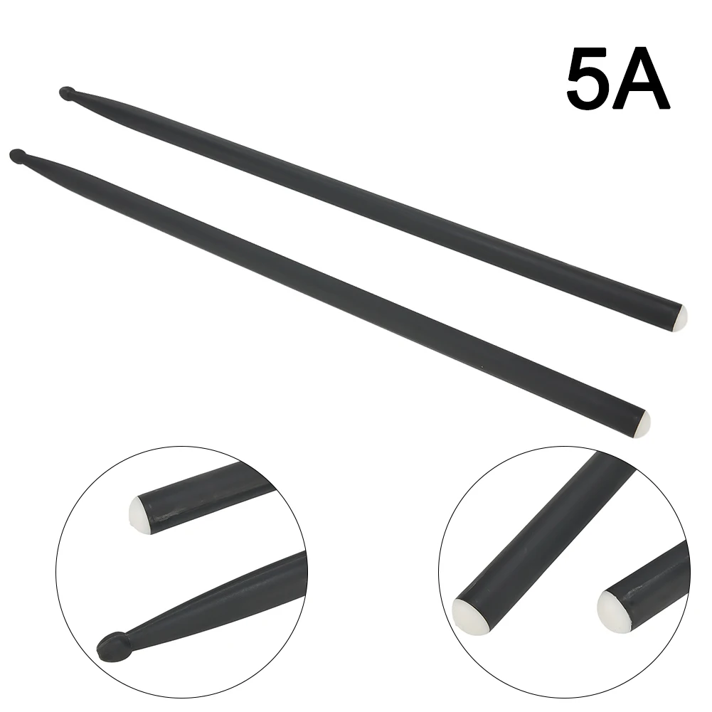 Mallets Drumsticks For Drum Kit For Drummer Band Beat The Drums Flexible Length 16 One Pair 120g 5A Black Carbon