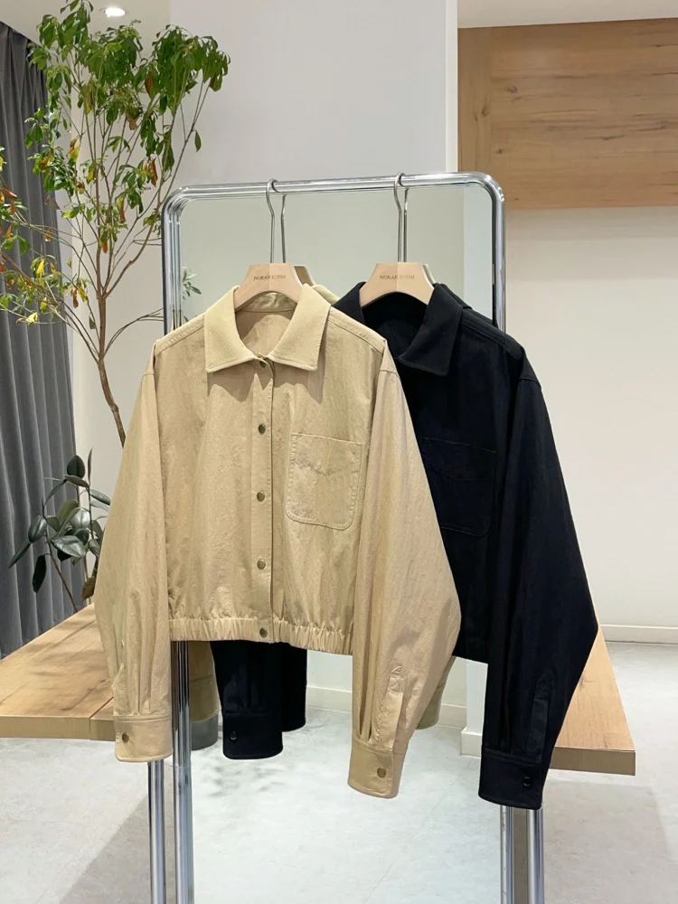 Nok Xiaola Authentic Spring 2026 Casual Cotton Single-Button Jacket Outerwear Women's Commute Style Long Sleeve Regular Fit