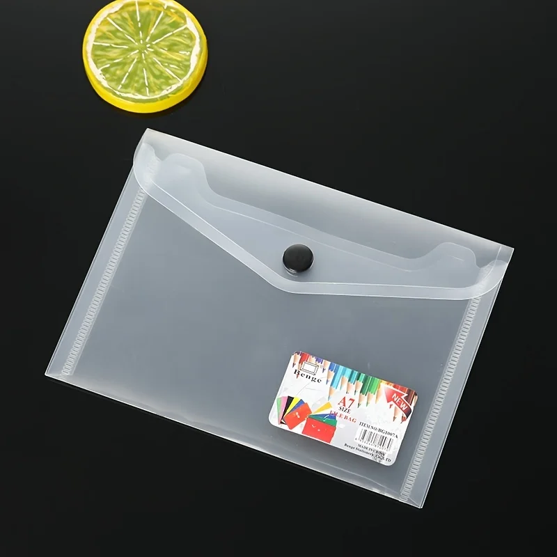 12pcs A7 Colored Clear File Folders Transparent Document Bags Plastic File Pouches for Office School Home Organizer for Papers