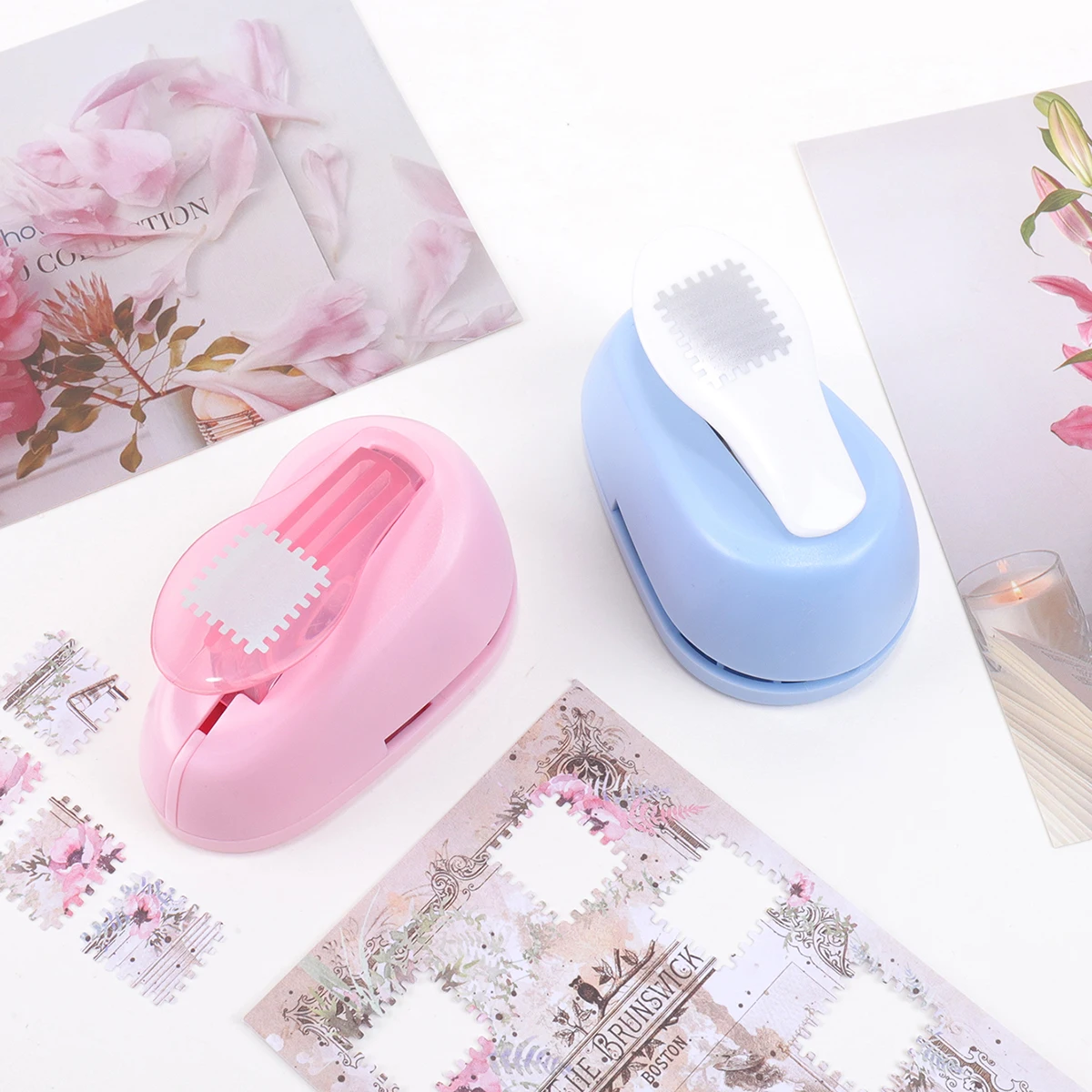 Portable Lever Action Stamp Embosser, Rectangular Postage Scrapbooking Hole Puncher for DIY Crafting,Handmade Scrapbook Supplies