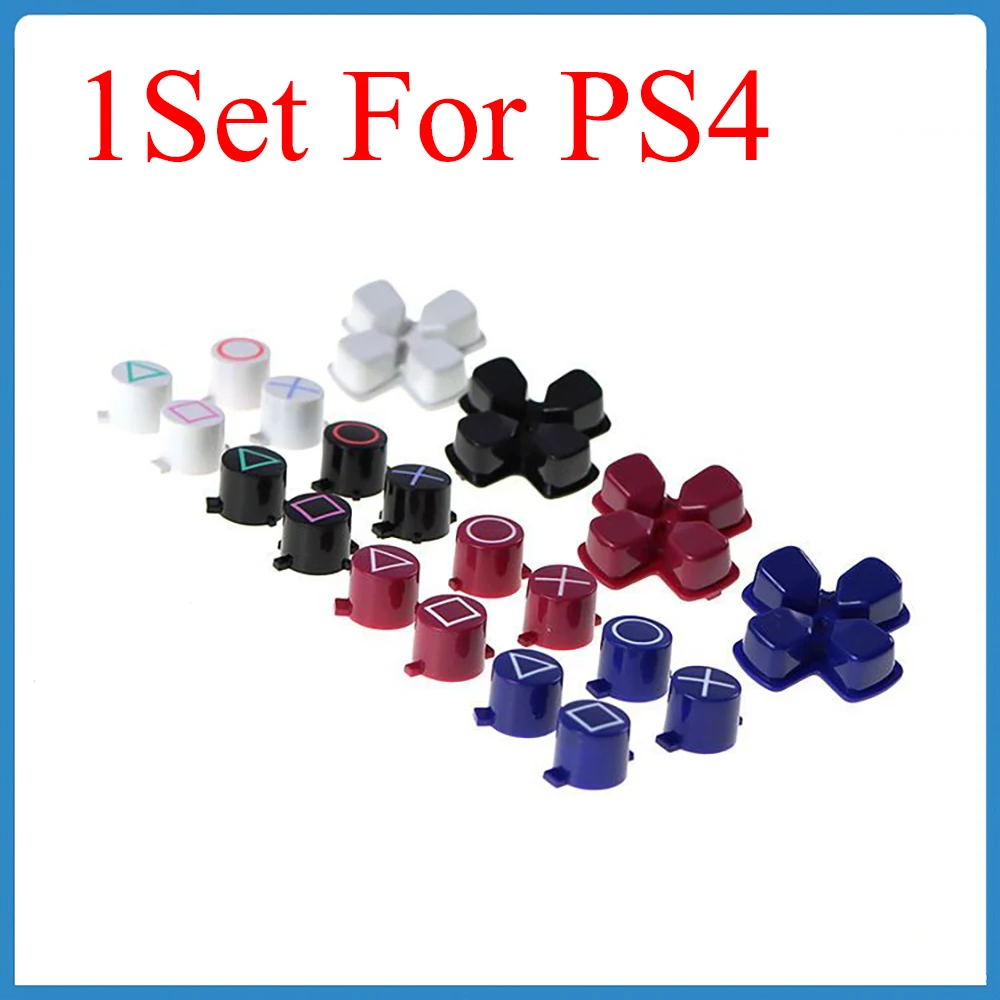 1Set For PS4 Gamepad ABXY Button For Sony PS4 Plastic Handle ABXY Cross Housing Button Directional Keys Parts Repair Replacement