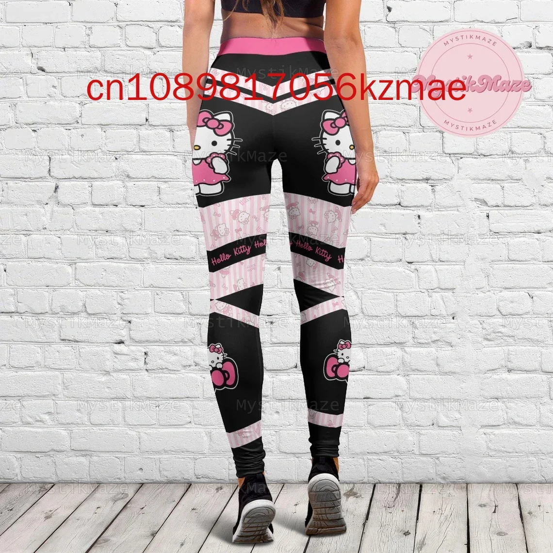 2024 New Personalized Hello Kitty 3D Women\'s Hoodie and Leggings Suit Disney Yoga Pants Sweatpants Fashion Sports Suit Set