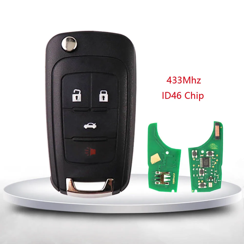 433 Mhz 2 Tasten Fernbedienung Schlüssel Für Vauxhall Opel Astra J Corsa E Insignia Zafira C 2009-2015 Transponder Chip ID46 315 Mhz Flip Auto