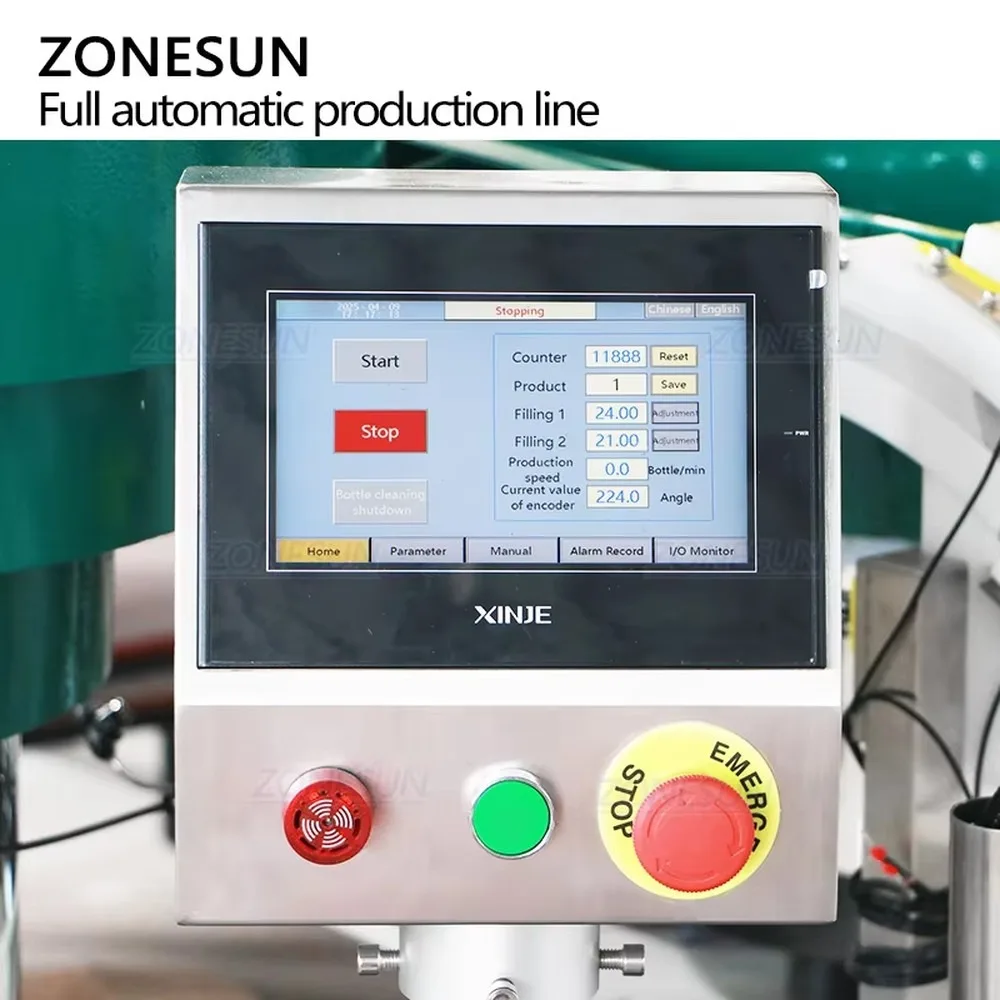 ZONESUN ZS-FAL180G9 Automatic Liquid Filling Capping Shrinking Labeling Machine for Irregular Bottles
