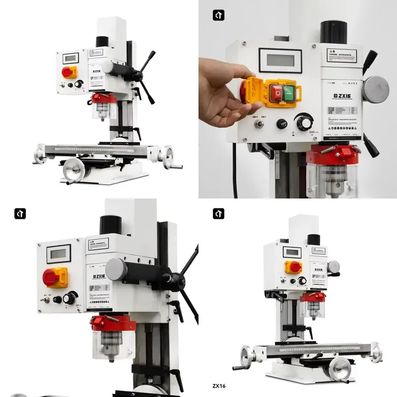 ZX16 Household Small Bench Drill Milling Machine Multifunctional Desktop DIY Machine Tool with Compact Design and Easy