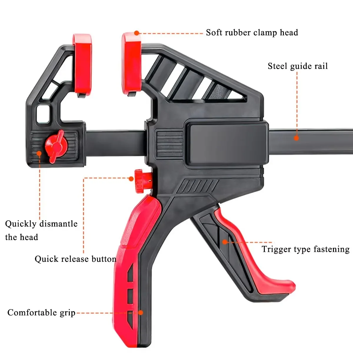 6/8/12 Inch Bar Clamps for Woodworking,1pc Quick Grip Clamps Trigger Clamp One Handed Ratchet Clamp,Small Bar Clamp for Craft