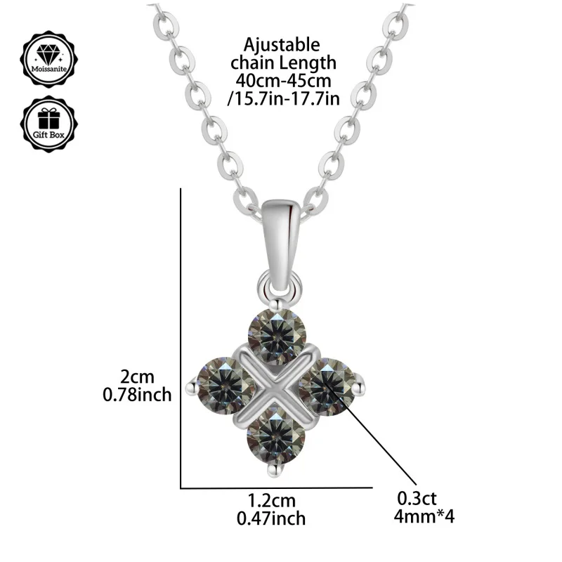 LAMVOICE Hypoallergene Halskette, Weihnachtsgeschenk, hochwertiges Geschenk, 1,2 Karat Moissanit-Halskette, Schmuck für Frauen