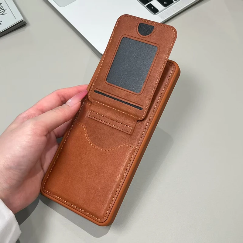 Luxury Synthetic Leather Card Holder Phone Case For Samsung Galaxy S26 Ultra S22 S23 S24 S25 Plus FE Wallet Protection Case view 5