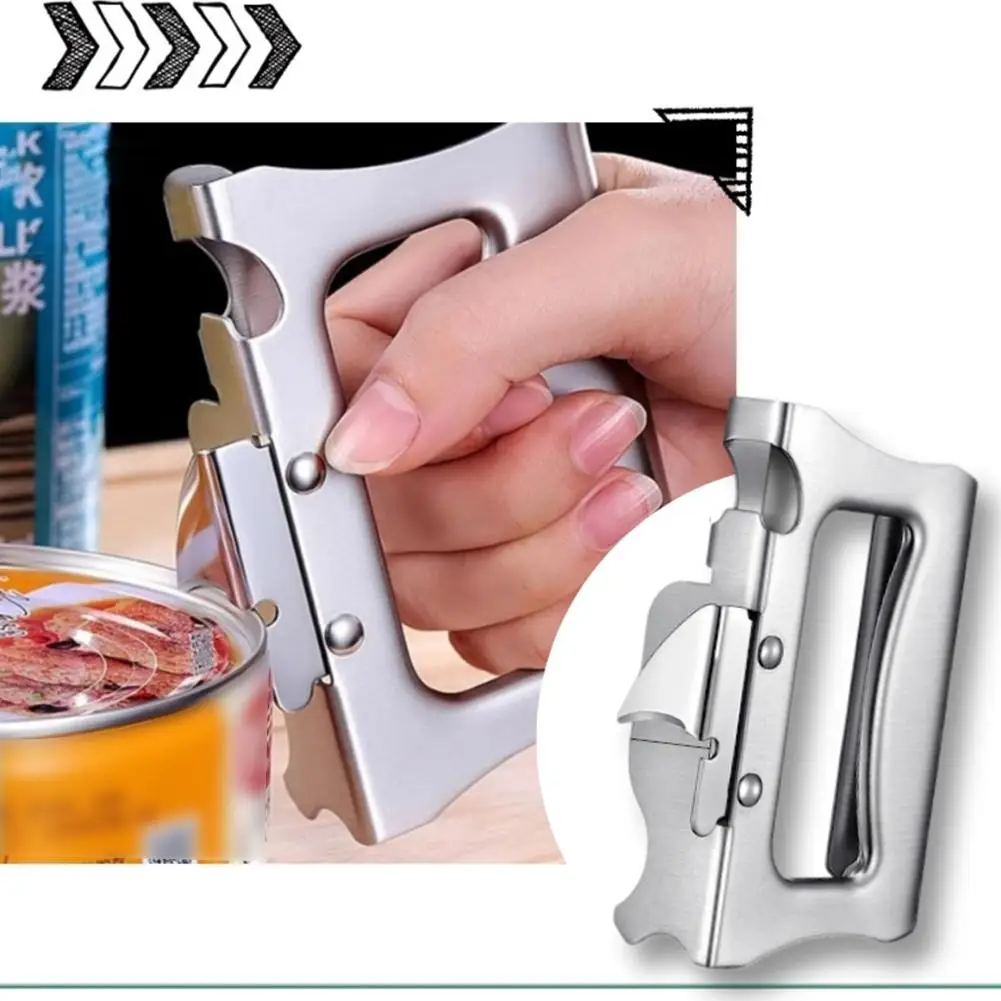 1pcs Stainless Steel Portable Bottle Jar Opener Kitchen Gadget Portable Can Opener For Emergency Bottle Opener Party E7M6