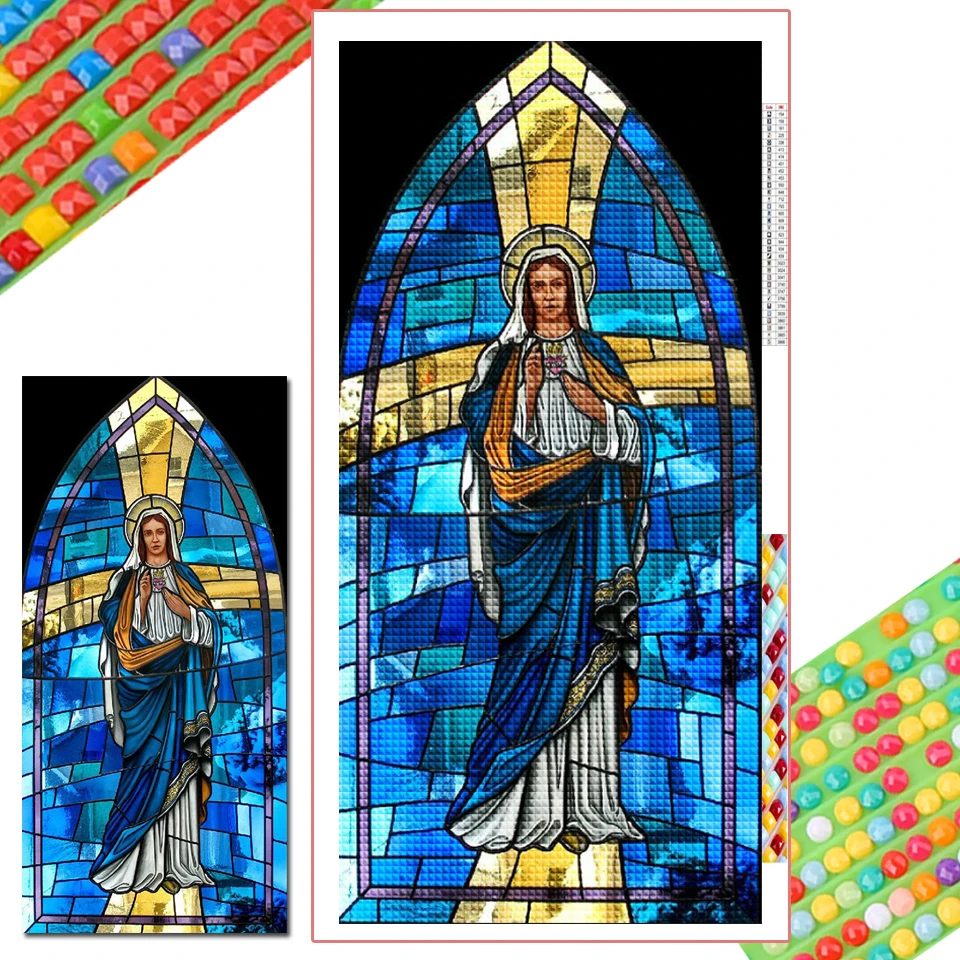 Holy Mother 5d Diamond Painting Religion Picture Of Rhinestone Full Square Round Diamond Embroidery Portrait Mosaic Home Decor