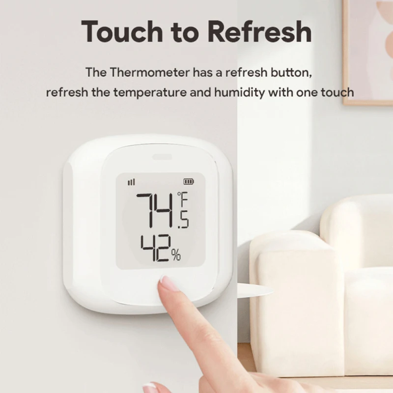 WiFi Temperature Humidity Monitor Smart  with LCD Screen Indoor Thermometer Hygrometer Compatible with Alexa Google Home