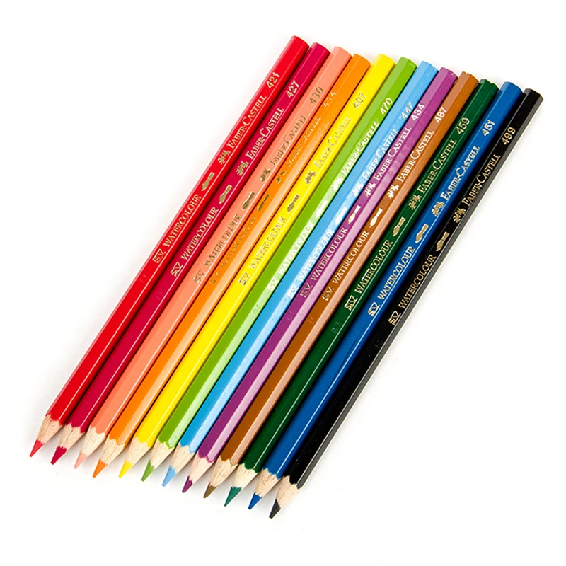 1pc Faber Castell 수채화 연필 안료 풍부한 리드로 뛰어난 착색을 부드럽게 하며 뛰어난 결과를 제공합니다.