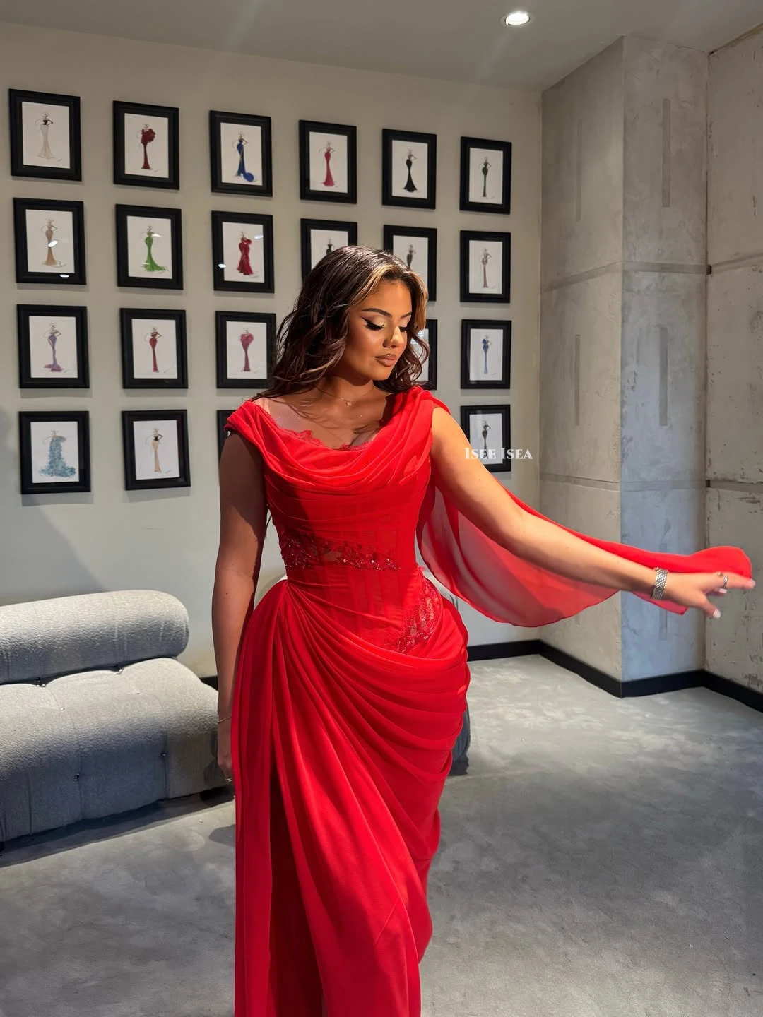 Luxury Evening Dresses Off the Shoulder فستان سهره Beading Floor Length Satin Mermaid Prom Dress Party Gowns Customized