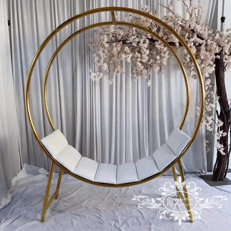 

Gold Round Big Tubes Stainless Steel Wedding New Style Sofa