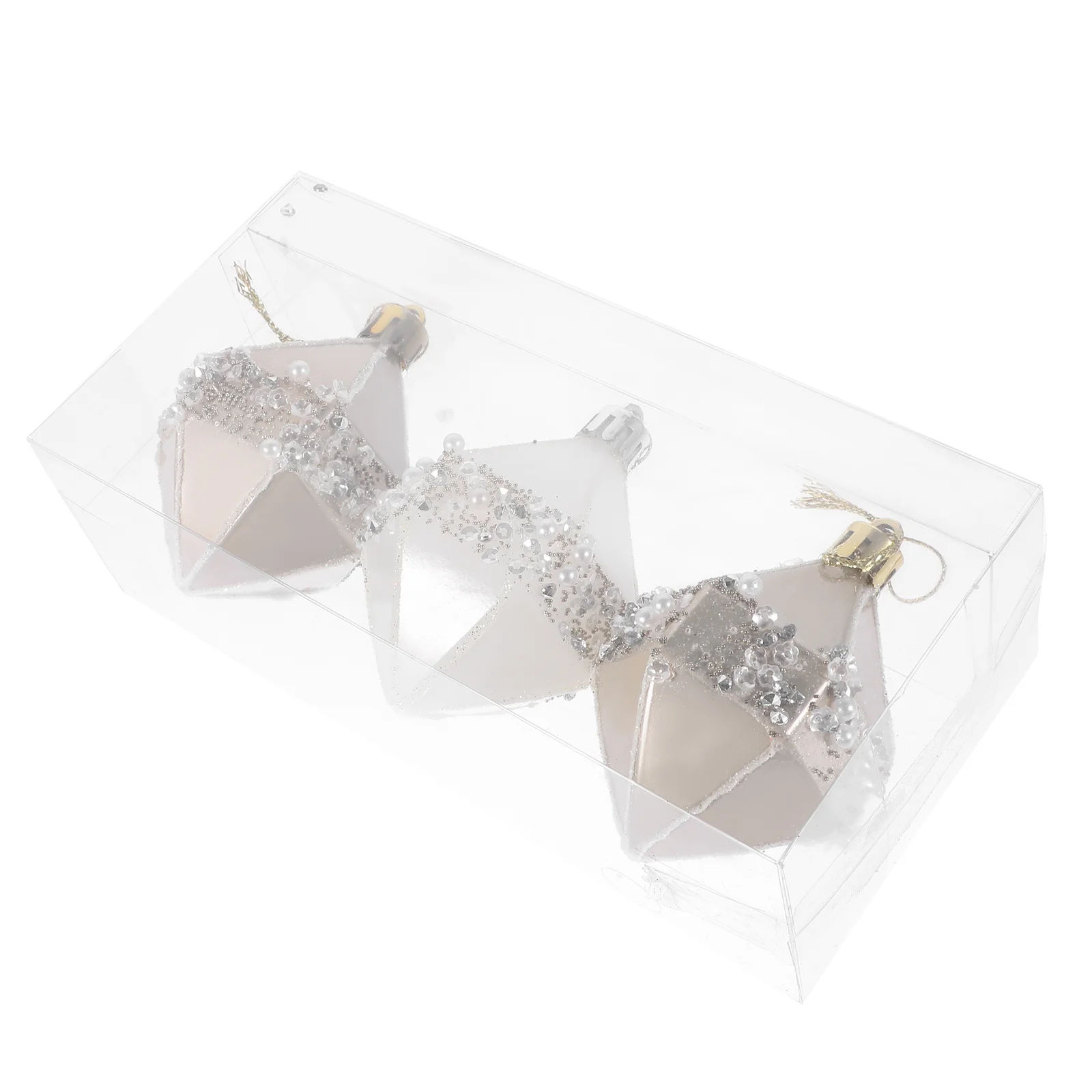 

3Pcs Christmas Ball Hangings Chic Xmas Pendant Hanging Decorations for Tree Fireplace Home Holiday Party Supplies