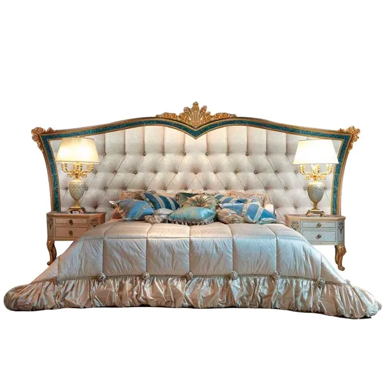 

French parquet princess bed, master double bed in European luxury villa