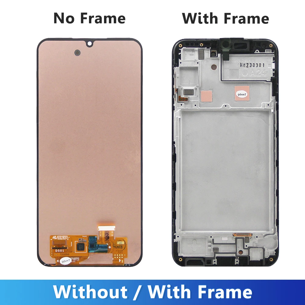 AMOLED For Samsung A24 4G With Frame, For Samsung Galaxy A245 SM-A245F A245M LCD Display Touch Screen Digitizer Assembly LCD