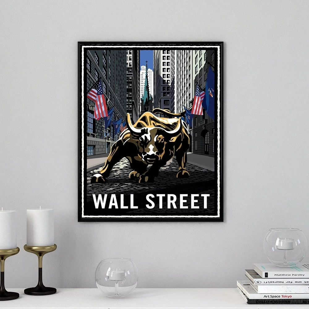 New York Landmark Charging Wall Street Bull 5D DIY Diamond Painting Mosaic Art Embroidery Picture Cross Stitch Home Decor