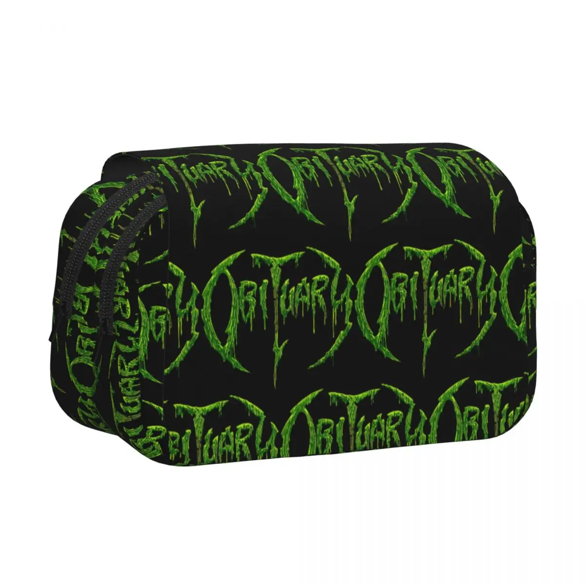 Obituary Death Metal Rock Band Music Pencil Case Pen Holder Hard Shell Leather Large Storage Pen Box Pencil Bag for Kids School