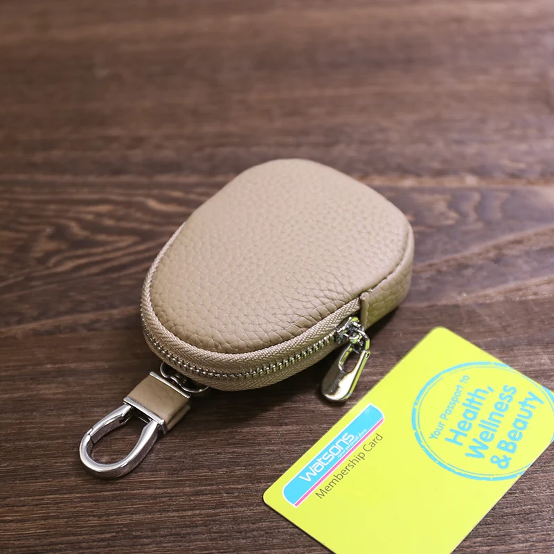 Leather Key Holder Minimalist Keychain Case Wallet Coins Storage Case Mini Key Protector Multifunctional Universal Key Pouch
