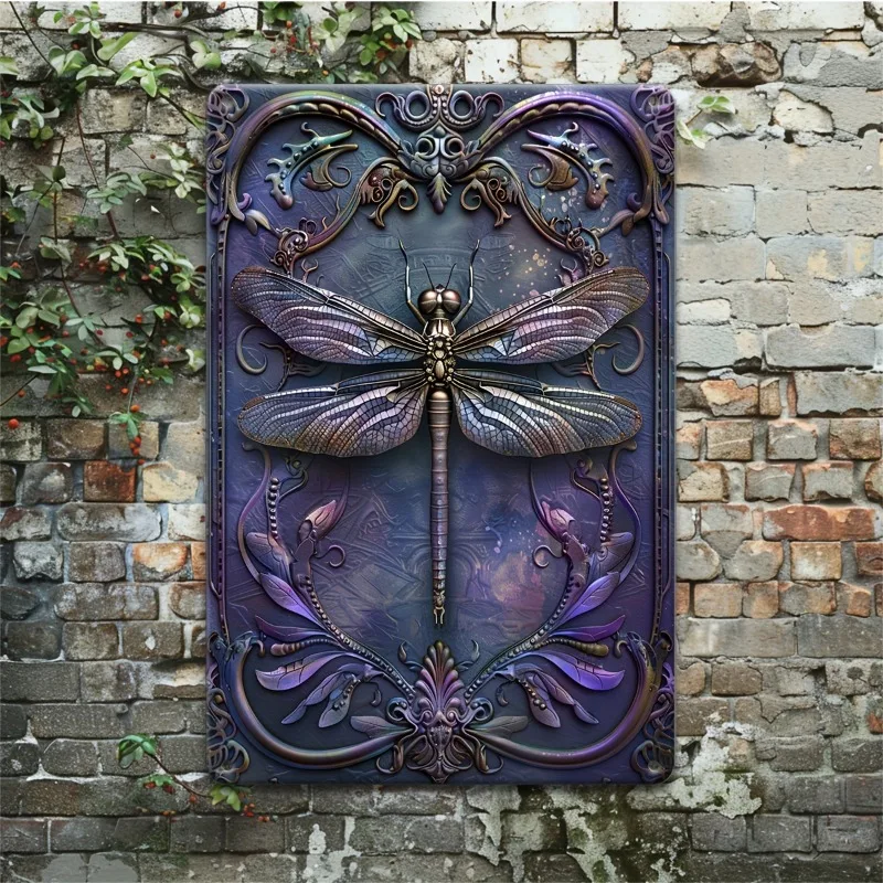 

Vintage Metal Dragonfly Sign, 2D Printed Decorative Sign, Suitable for Wall Decoration in Garage, Clubhouse, Home Bar