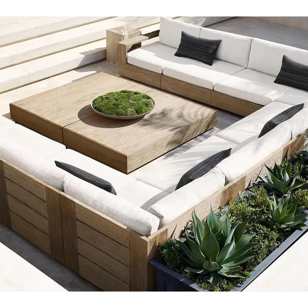 

# Hot Resort Hotel Sunbathing Leisure Outside Modular Sofa Set Modern Outdoor Garden Teak Wood Furniture