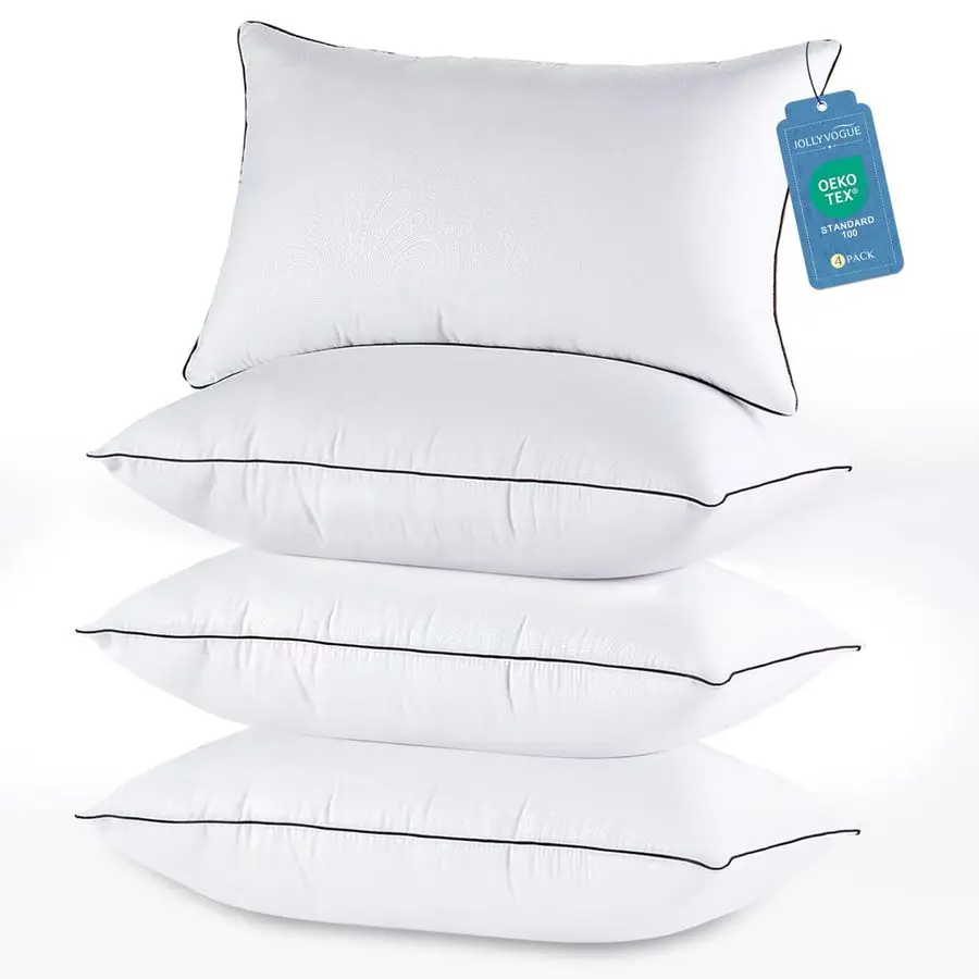 

Pillows Queen Size Set of 4 for Sleeping, Soft and Supportive Bed Pillow with Down Alternative Filling for Side and Back Sleepe