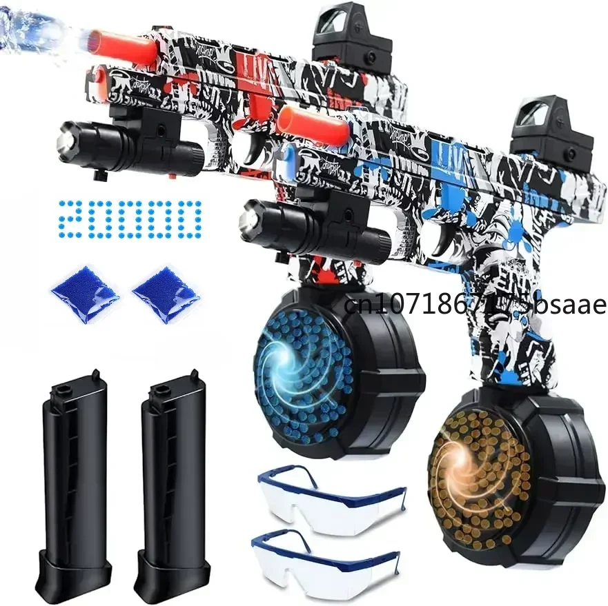 New Black Glock Water Bullet Simulation Pistol 5 day delivery boy Christmas Gift Electric Beams Gel Splatter Gun Toy Shooter