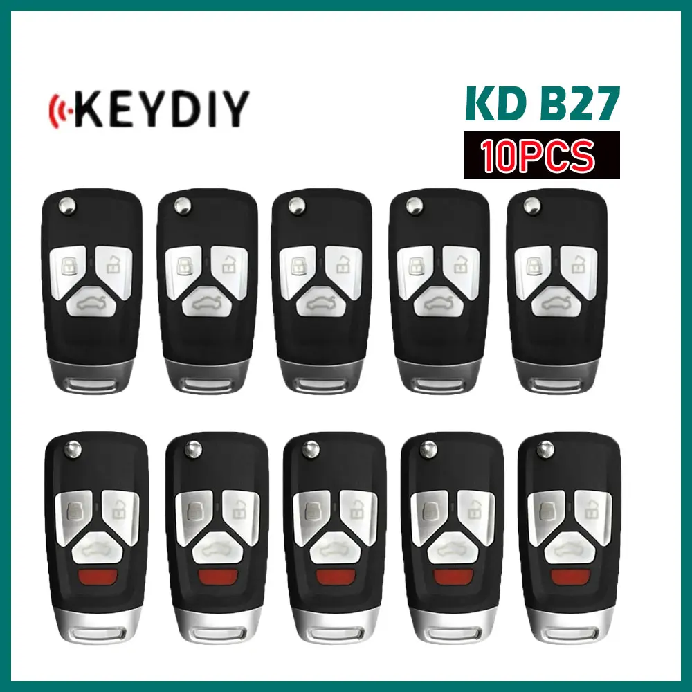 

10pcs KEYDIY KD B27 Remote Key for KD900/MINI KD/URG200 Key Programmer B Series 3/4 Buttons Multifunctional Universal Remote Key