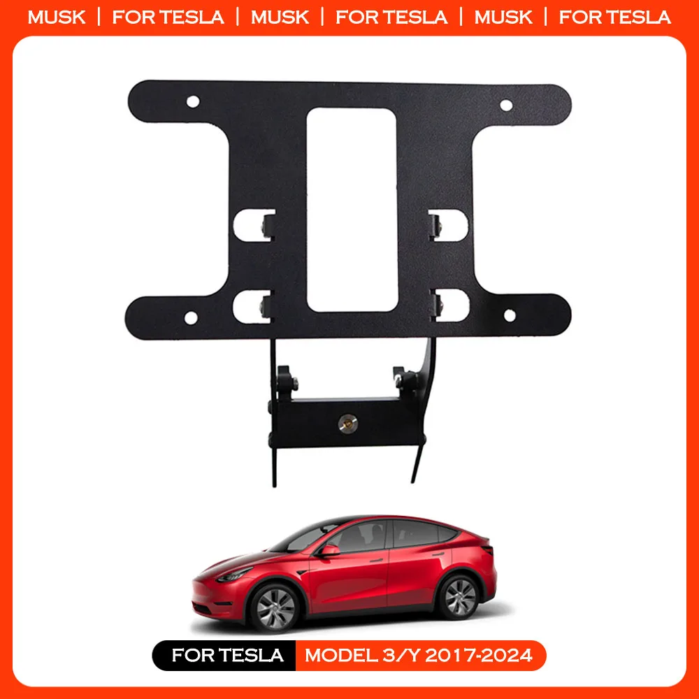 Front License Plate Frame for Tesla Model 3 Y 2017-2024 Metal Anti-Theft License Plate Holder Mount No Adhesives No Drilling