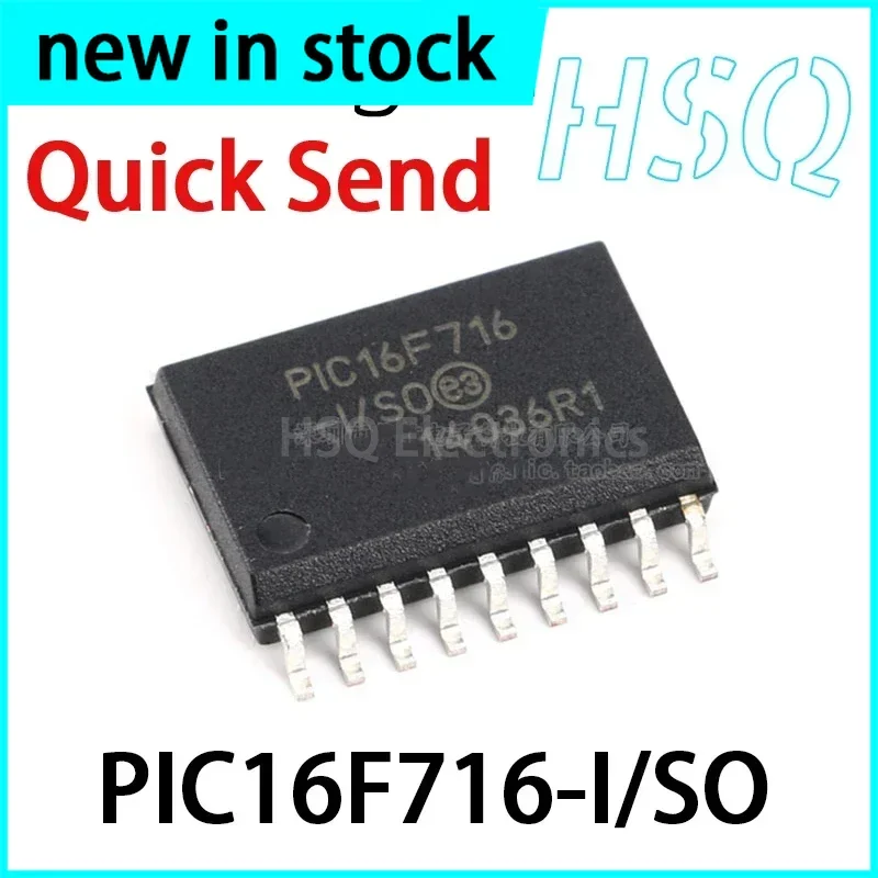 2PCS On-chip PIC16F716-I/SO PIC16F716 Chip 8-bit Flash Memory Microcontroller SOP-18