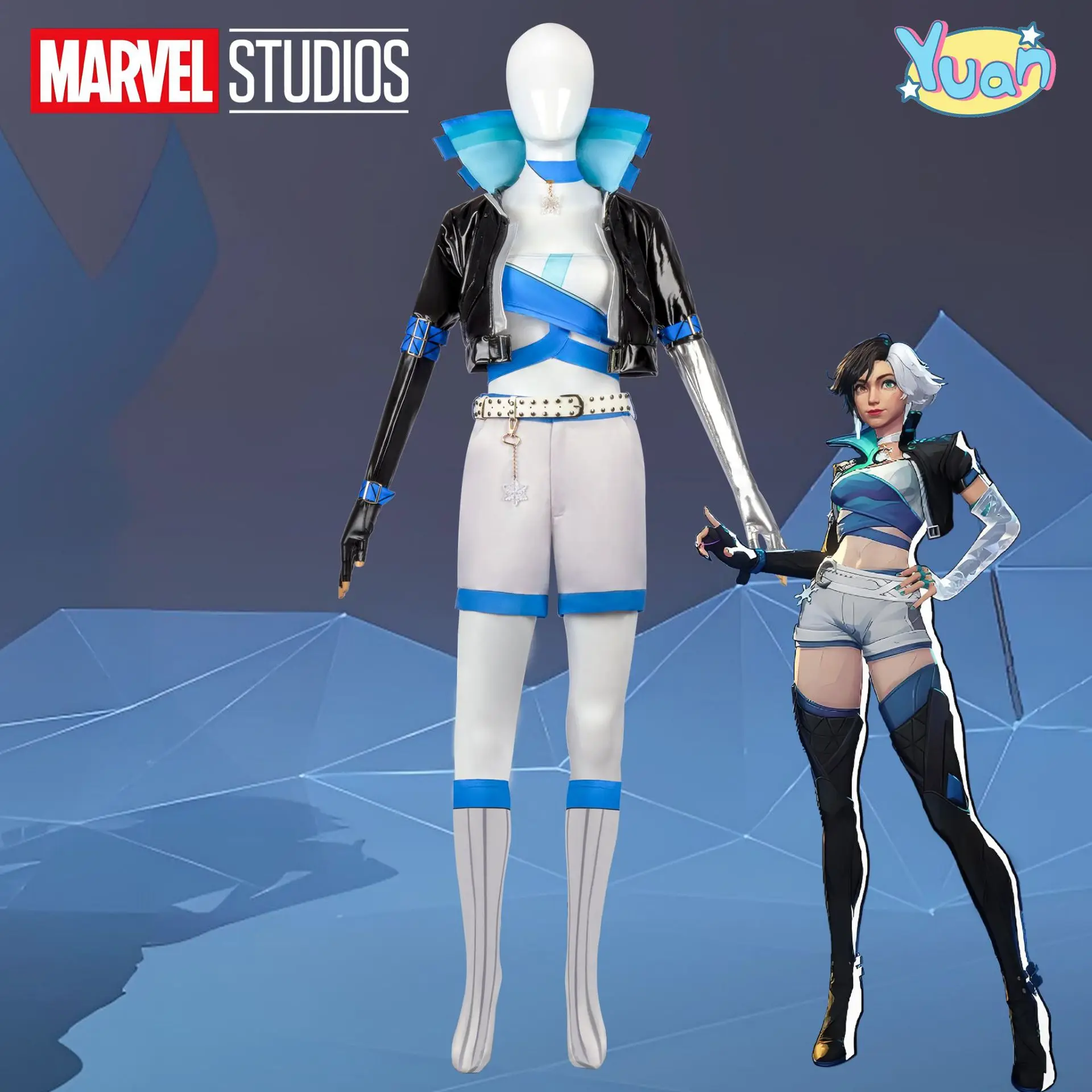 

Clash Cosplay Costume Ice Moon Flower Snow Strategist Idol Star Game Cosplay Dress Halloween Set