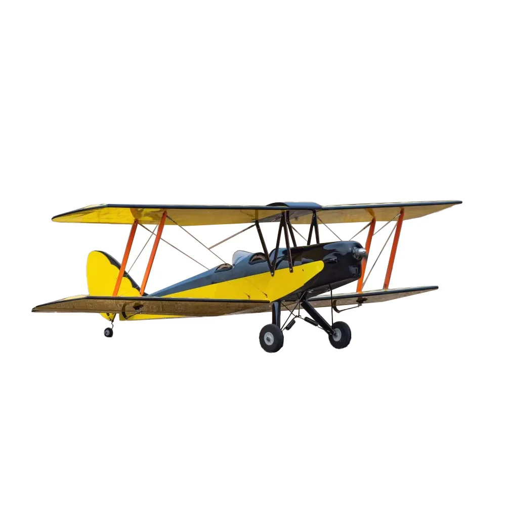 

Радиоуправляемый самолет Tiger Moth 1,4 м — деревянный электрический тренажерный самолет ARF, модель биплета с неподвижным крылом и бесщеточным двигателем (версия ARF)
