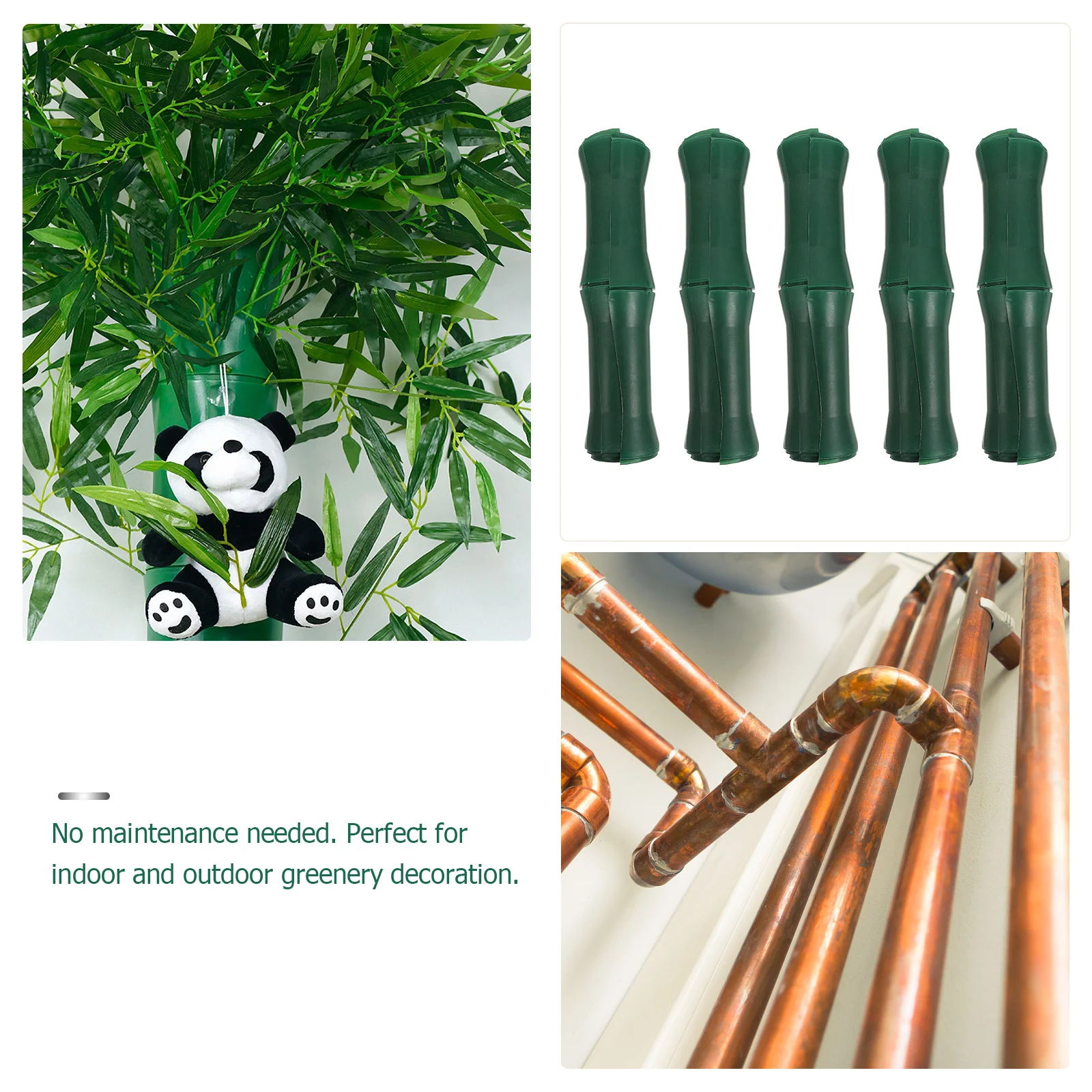 

5Pcs Artificial Heating Pipe Decor Sewer Drain Cover Waterproof Landscape Bamboo Ornament DIY Outdoor Greenery