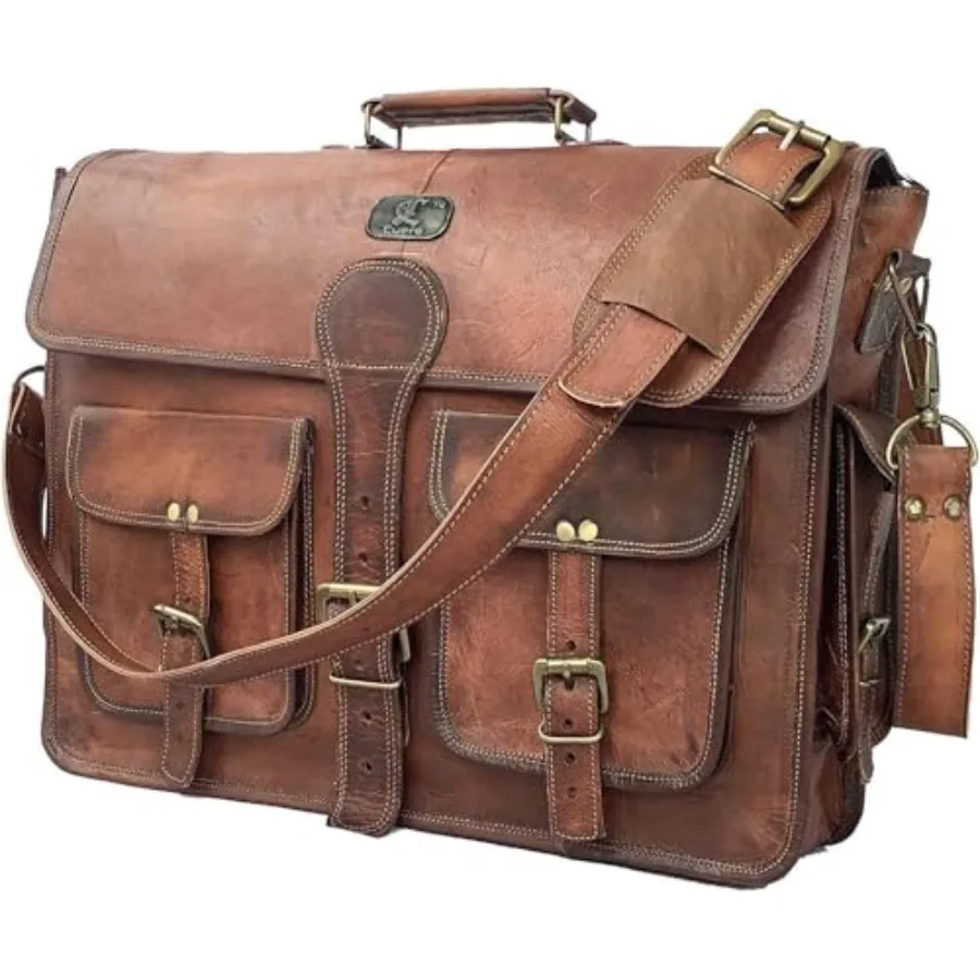 

Leather Messenger Bag for Men, Laptop Crossbody, Handmade Leather Shoulder Satchel Bag for Men, Full Grain Business Briefcase f