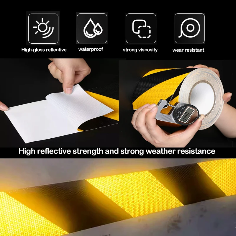 10 سنتيمتر x 1/3 متر حك عاكس شريط مقاوم للماء اليسار أو اليمين عاكس ذاتية اللصق تحذير السلامة ملصق واضح ملصق شاحنة #3
