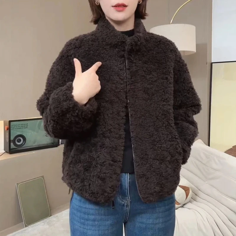 

Sli Retro Cotton Jaet Long Sve Simple Design Autumn Winter New Arrival Women's plus Size Faion Outerwear Top