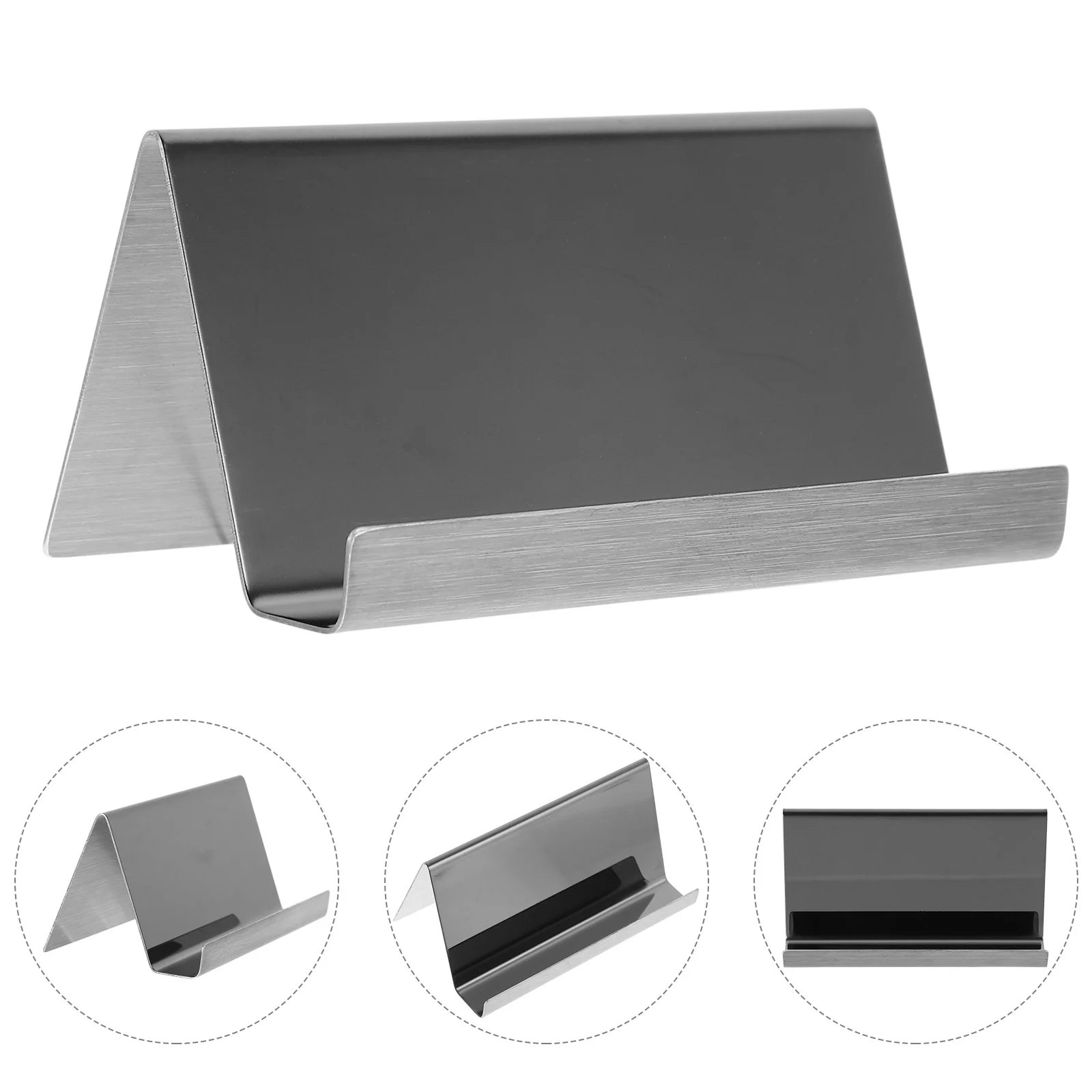 

Multipurpose Desktop Business Card Holder Office Phone Mount for Rack Display Stainless Steel Portable