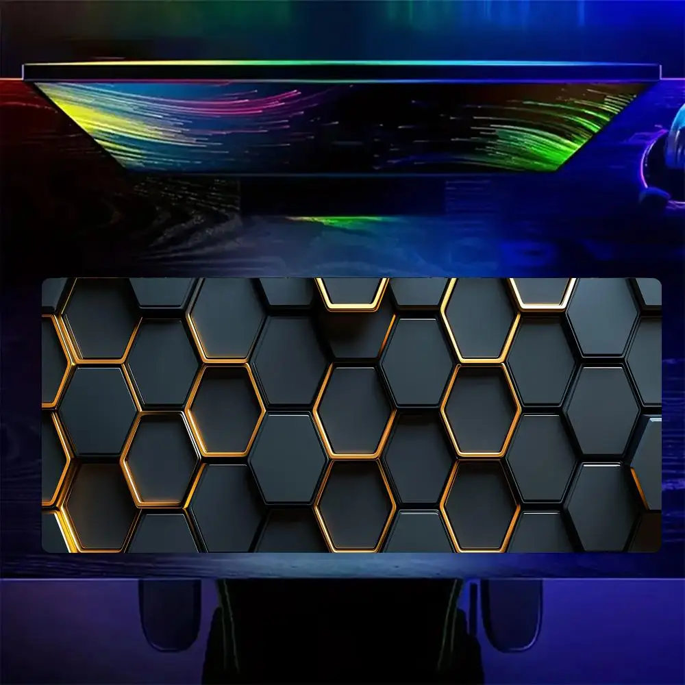 

Современный эстетичный коврик для мыши с полигональным узором, игровой коврик, нескользящий настольный коврик, коврик для мыши с прошитыми краями, HD-печать, офисный коврик