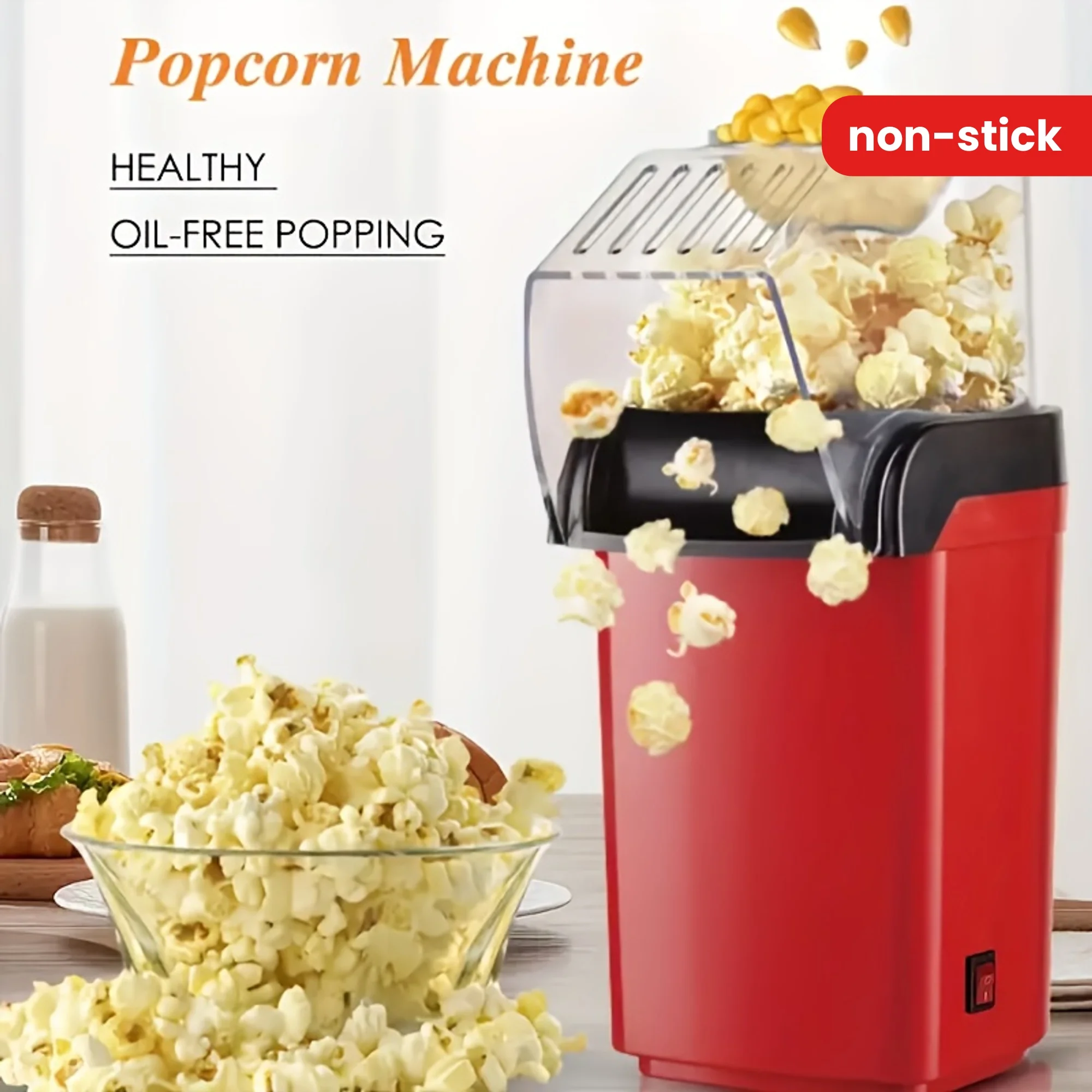 

Popcorn machine, fully automatic mini small old-fashioned popcorn puffing machine, electric