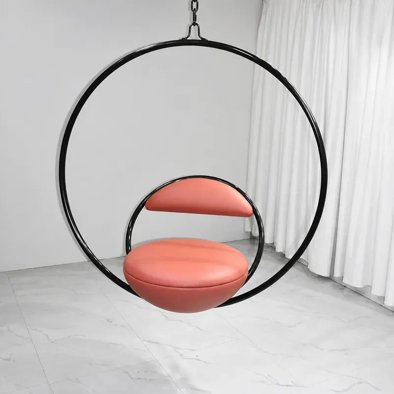 Single Rocking Chair Sofa Swing Indoor Balcony Hanging Basket Leisure Leather Hanging Chair Bedroom Girl Chair