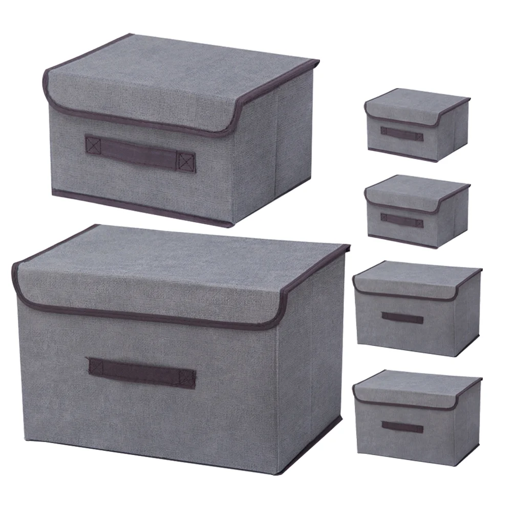 

3 Sets Heavy Duty Storage Bins Collapsible Box Fabric Sundries Basket Toys Organizer Shelf Closet And Grey Multipurpose