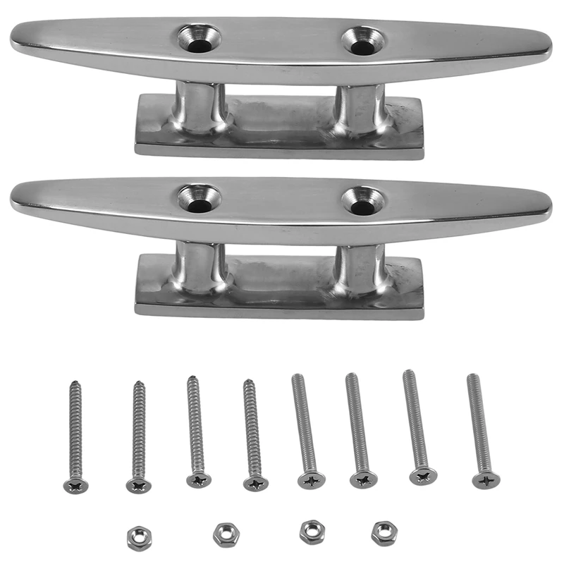 Boat Cleat Open Base Boat Cleat, Dock Cleat All 316 Stainless Steel Boat Mooring Accessories, Include Installation Accessories S