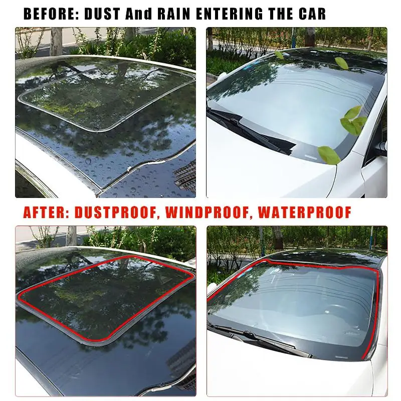 Car Rubber Weather Stripping Uncut Sealing Trim For Roof Window Windshield Auto Soundproof Waterproof Seal Accessory Gadget view 5